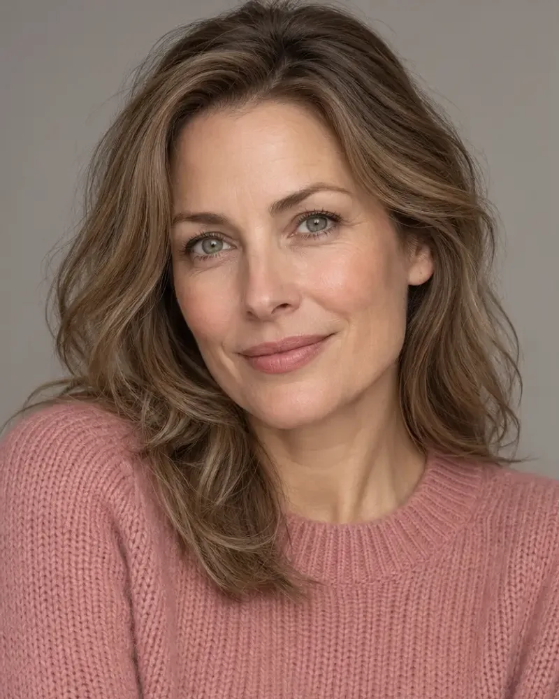Extra try-on · ash brown, a shade lighter — AI hair-color preview
