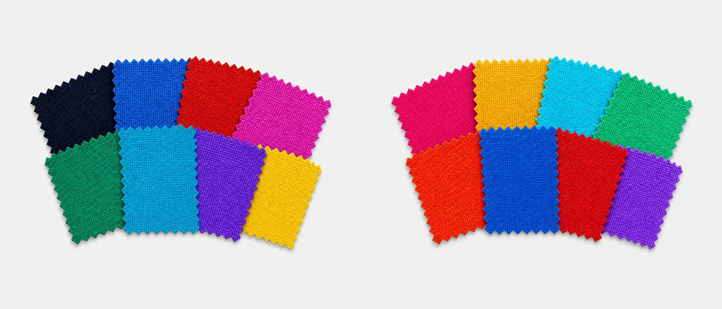 Bright Winter and Bright Spring fabrics side by side