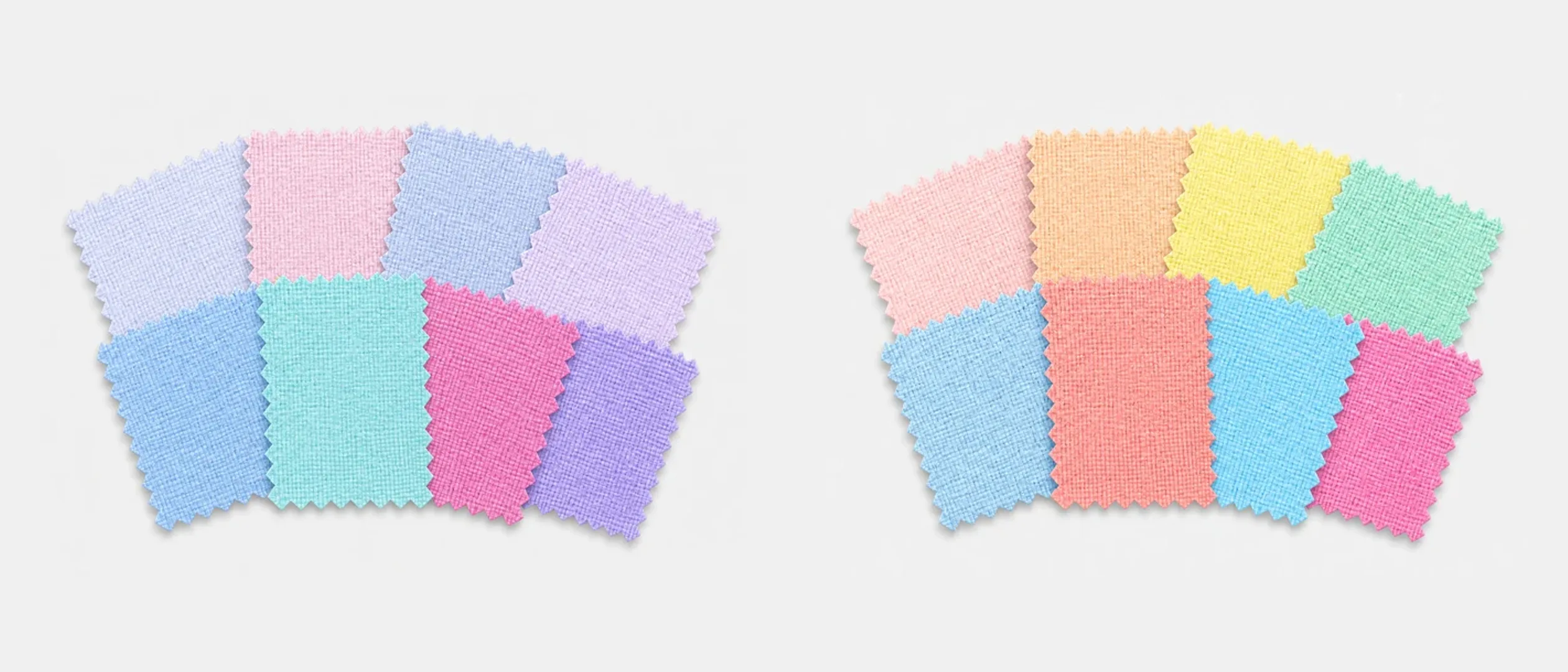 Light Summer and Light Spring fabrics side by side